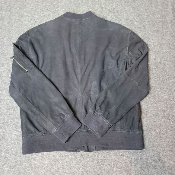 John Varvatos Collection Easy-Fit Men's Jacket Size L Black Goatskin Zip Bomber - Picture 3 of 16